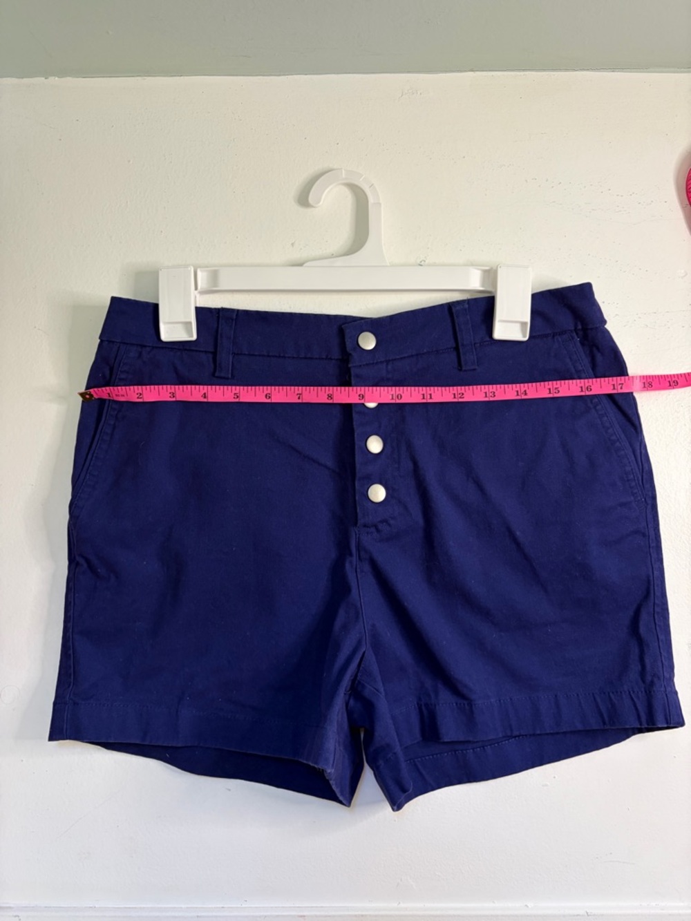 Cynthia Rowley Navy High-Waist Button Front Shorts size 6 - Picture 6 of 7